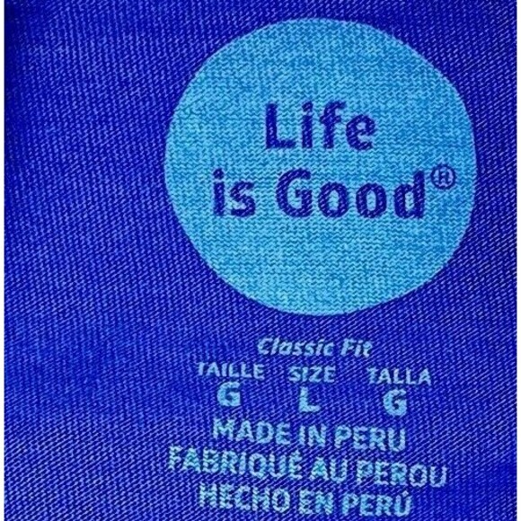 Life is Good T Shirt Large Classic Fit Happy Camper Hour Dog Camping‎ Coffee Tee - Picture 6 of 6